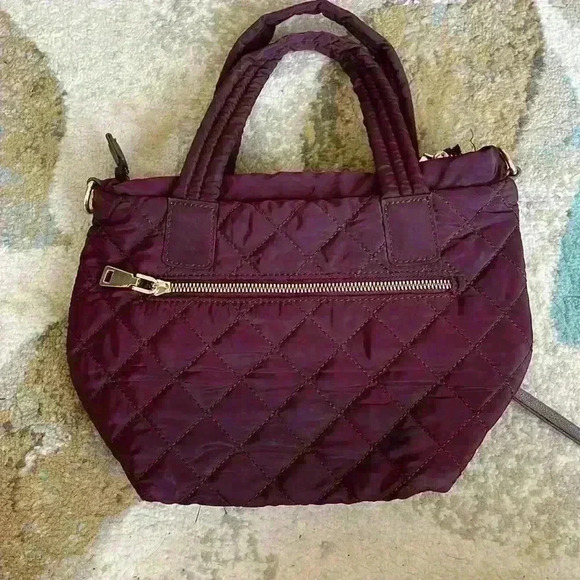 INC maroon, quilted nylon tote bag - Picture 3 of 6